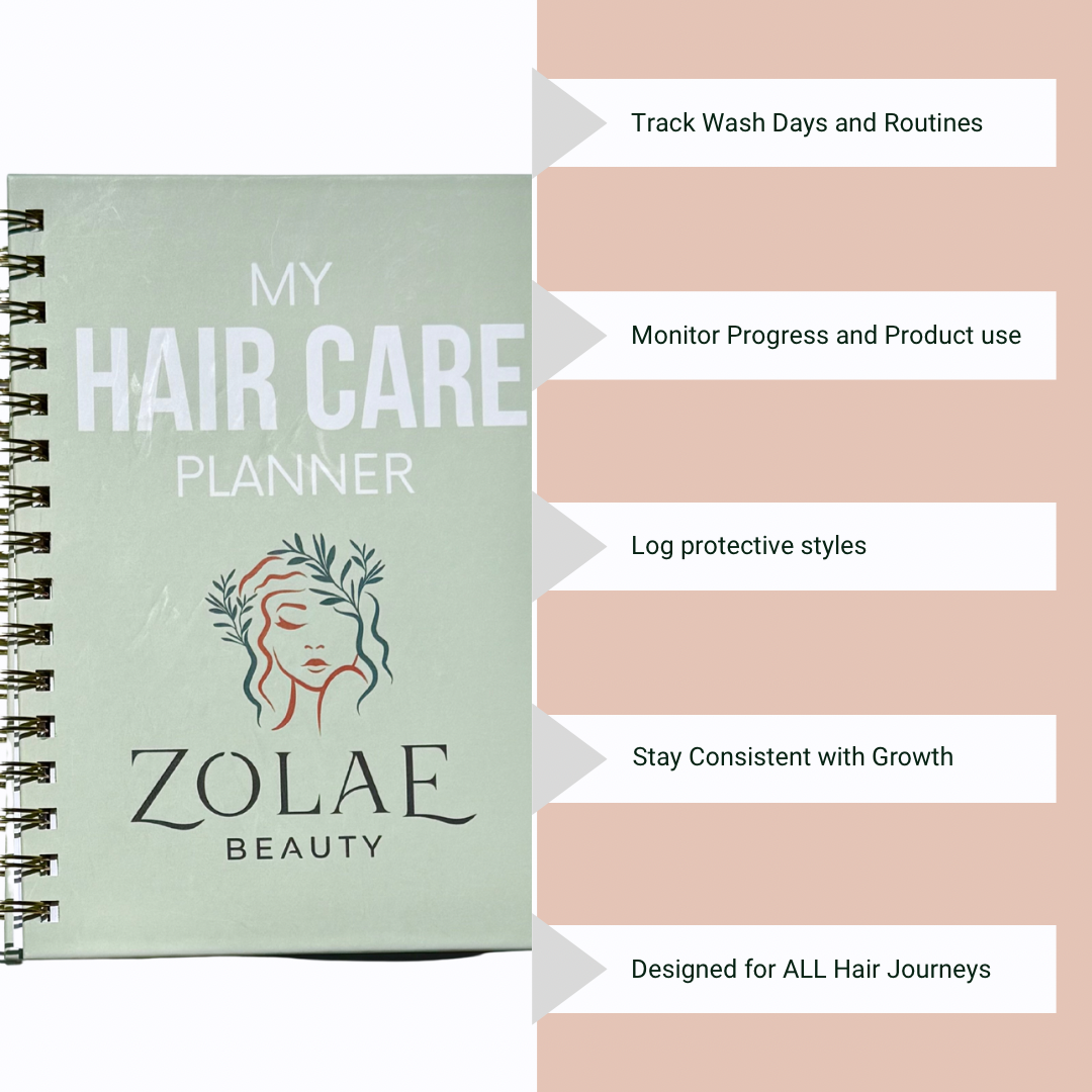 Zolae Beauty My Hair Care Planner Bundle - 7x9 Inch Spiral Bound Organizer for Tracking Wash Days Growth & Healthy Hair Routines *FREE PEN*