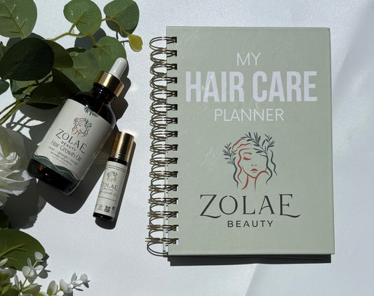 Zolae Beauty Hair Care Growth Bundle – Hair Growth Oil, Edge Growth Roller & Hair Care Planner